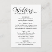 Minimalistische Classic Calligrafy Wedding Insert  (Vorderseite)
