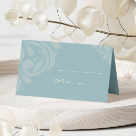 Minimalistische Classic Damask Pewter Sun Foto Hoc Platzkarte