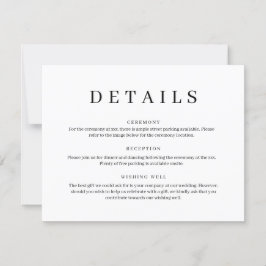 Minimalistische Classic-Hochzeitungs-Detail-Abschl Einladung