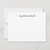 Minimalistische Clean Girly Black Calligraphy Scri Mitteilungskarte (Vorderseite)