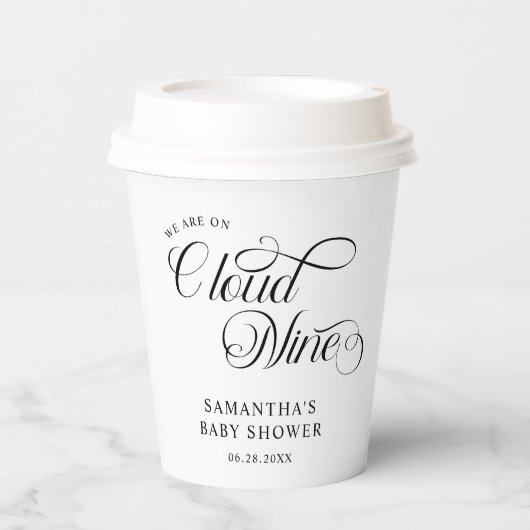 Minimalistische Cloud Nine Baby Dusche Pappbecher (Vorderseite)
