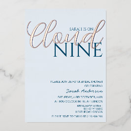 Minimalistische Cloud Nine Brautparty Rose Gold Folieneinladung