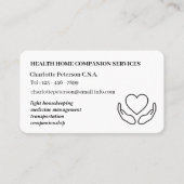 Minimalistische CNA Zuhause Health Caregier Visitenkarte (Vorderseite)