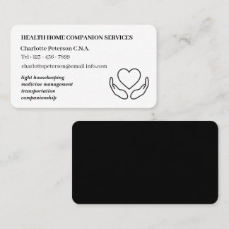 Minimalistische CNA Zuhause Health Caregier Visitenkarte