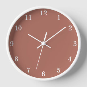Minimalistische Cocoa Sienna Wanduhr