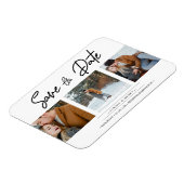 Minimalistische Collage 3 Benutzerdefinierte Fotos Magnet (Linke Seite)