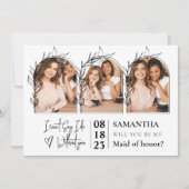 Minimalistische Collage Bridesmaid-Vorschlagskarte Einladung (Vorderseite)