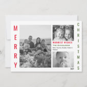 Minimalistische Collage des Rot- und Grün-Pops Feiertagskarte (Vorderseite)