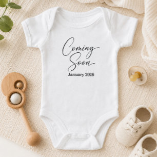 Minimalistische Coming Soon Benutzerdefinierte Sch Baby Strampler