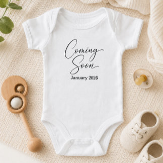 Minimalistische Coming Soon Benutzerdefinierte Sch Baby Strampler