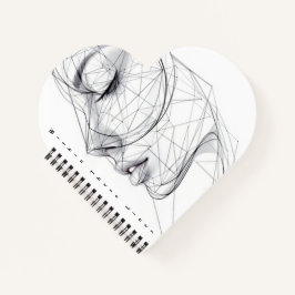Minimalistische Continuous-Line-Kunst Notizblock