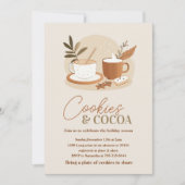 Minimalistische Cookies & Kakao-Party | Neutraler  Einladung (Vorderseite)