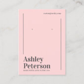 Minimalistische cool-rosa-graue Ohrring-Anzeige de Visitenkarte (Vorderseite)