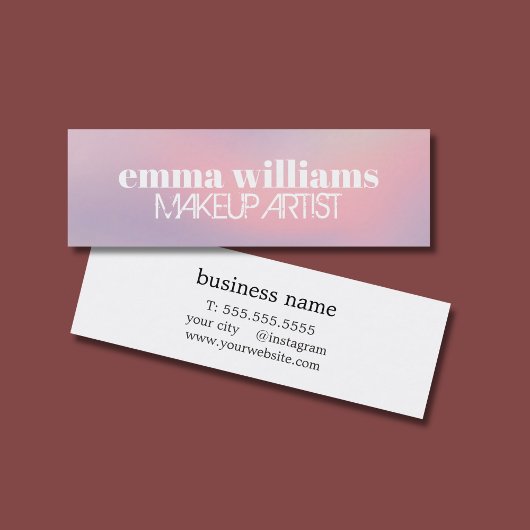 Minimalistische Coole fette Pastell Beauty Mini Visitenkarte
