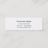 Minimalistische Coole fette Pastell Beauty Mini Visitenkarte (Rückseite)