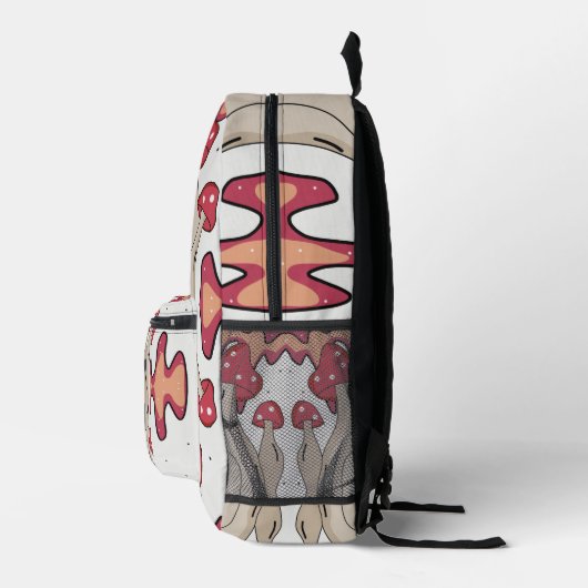 Minimalistische Coole Pilze Bedruckter Rucksack (Rechts)