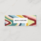 Minimalistische Coole Streifen Mini Visitenkarte (Vorderseite)