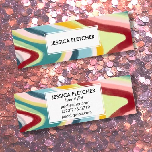 Minimalistische Coole Streifen Mini Visitenkarte