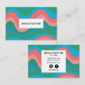 Minimalistische Coole Streifen Visitenkarte (Vorne/Hinten)