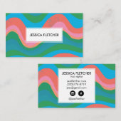 Minimalistische Coole Streifen Visitenkarte (Vorne/Hinten)