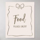 Minimalistische Coquette Baby Dusche Poster (Vorne)