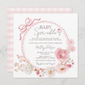 Minimalistische Coquette Blush Pink Baby Sprinkle Einladung (Vorne/Hinten)