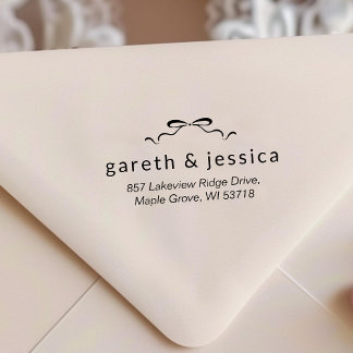 Minimalistische Coquette Bow-Rücksendeadresse Permastempel