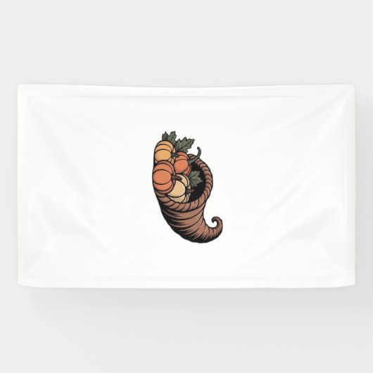 Minimalistische Cornucopia Thanksgiving Design Kla Banner (Horizontal)