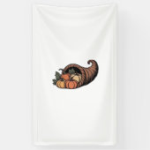 Minimalistische Cornucopia Thanksgiving Design Kla Banner (Vertikal)