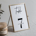 Minimalistische Corporate Event Gala Night Tischnu Tischnummer<br><div class="desc">Mit diesem feinen Schild in Schwarz und Weiß können Sie Ihre Corporate- oder Private-Event-Dekoration beenden. Nutzen Sie diese moderne Tischnummer-Karte für Ihr alljährliches Gala-Dinner,  Geschäftstreffen oder Party,  dieses minimalistische Design wird jeden Anlass Anzug!</div>
