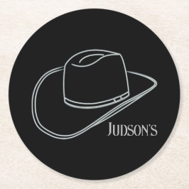 Minimalistische Cowboy-Biertrinkküste Runder Pappuntersetzer