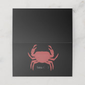 Minimalistische Crab Black Wedding Probe Platzkarte (Außenseite Aufgefaltet)