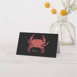 Minimalistische Crab Black Wedding Probe Platzkarte