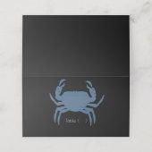 Minimalistische Crab Black Wedding Probe Platzkarte (Außenseite Aufgefaltet)