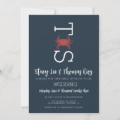 Minimalistische Crab Broil Typografy Wedding Einladung (Vorderseite)