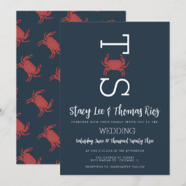 Minimalistische Crab Broil Typografy Wedding Einladung