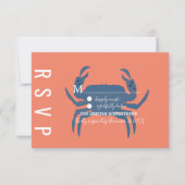 Minimalistische Crab Typografy Wedding RSVP Einladung (Vorderseite)