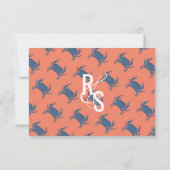 Minimalistische Crab Typografy Wedding RSVP Einladung (Rückseite)