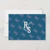 Minimalistische Crab Typografy Wedding RSVP Einladung (Rückseite)