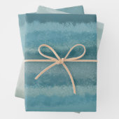 Minimalistische Crackle Malerei Aquamarin Aqua Blu Geschenkpapier Set (Beispiel)