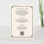 Minimalistische Cream QR-Code-Hochzeit mit Foto Einladung (Rückseite)