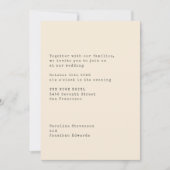 Minimalistische Cream-Schriftenschrift Einladung (Vorderseite)