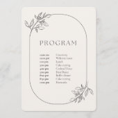Minimalistische Cream Wedding Programm (Vorderseite)
