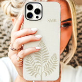 Minimalistische Creme Botanische Monogramm Case-Mate iPhone Hülle