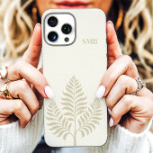 Minimalistische Creme Botanische Monogramm Case-Mate iPhone Hülle