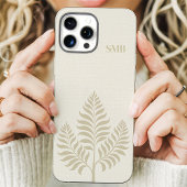 Minimalistische Creme Botanische Monogramm Case-Mate iPhone Hülle