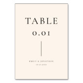 Minimalistische Creme und Black Old Money Wedding Tischnummer (Vorderseite)