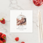 Minimalistische Cross-Foto Arch Personalisierte Ta Serviette (Beispiel)