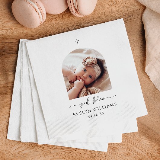 Minimalistische Cross-Foto Arch Personalisierte Ta Serviette