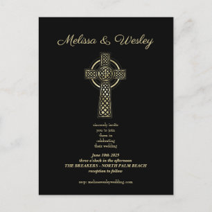 Minimalistische Crossehe aus schwarzem Gold Feiertagspostkarte